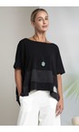 Naya Black  Naya Square Black Contrast Top  