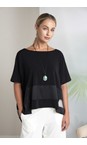 Naya Black  Naya Square Black Contrast Top  