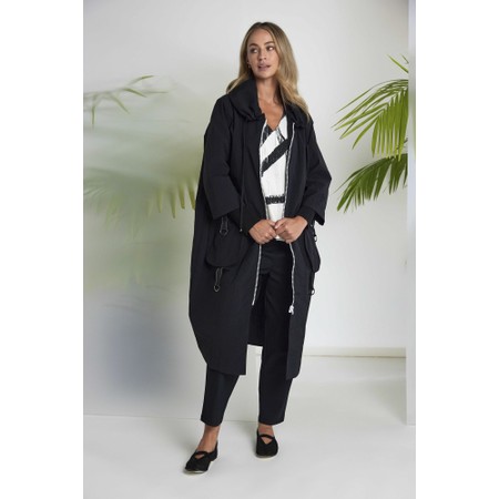 Naya Naya Contrast Zip Coat - Black