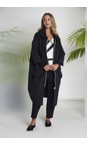 Naya Black  Naya Contrast Zip Coat  