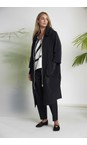 Naya Black  Naya Contrast Zip Coat  