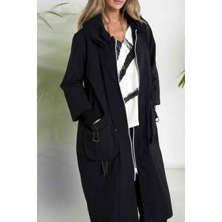 Naya Naya Contrast Zip Coat - Black