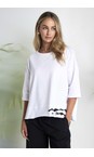 Naya White / Black Naya Wave Print Top  