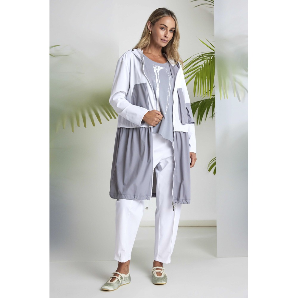 Naya Naya Hooded Contrast Jacket White / Dove