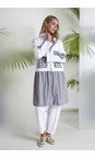 Naya White / Dove Naya Hooded Contrast Jacket  