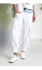 Naya White  Naya Pleat Cuff Trouser  