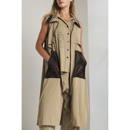Naya Naya Tan Zip Contrast Pocket Waistcoat - Brown