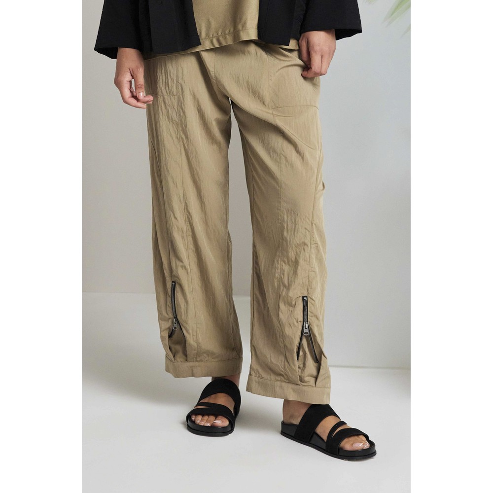 Naya Naya Tan Zip Detail Trouser Tan
