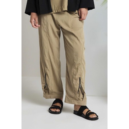 Naya Naya Tan Zip Detail Trouser - Brown