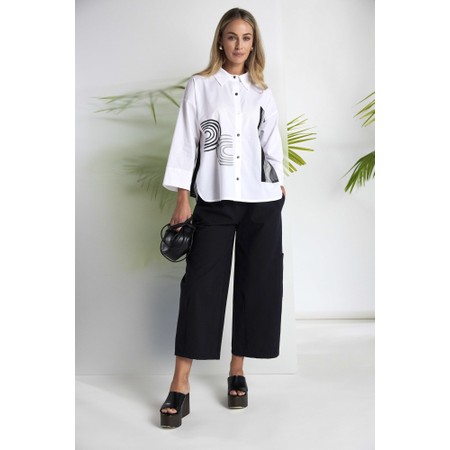 Naya Naya Print Striped Shirt - Black