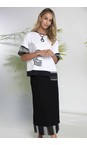 Naya Black / White Naya Embossed Stripe Hem Skirt  