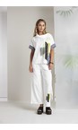 Naya White / Carbon Naya Print Collared Stripe Top  