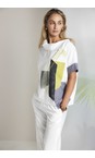 Naya White / Carbon Naya Print Collared Stripe Top  