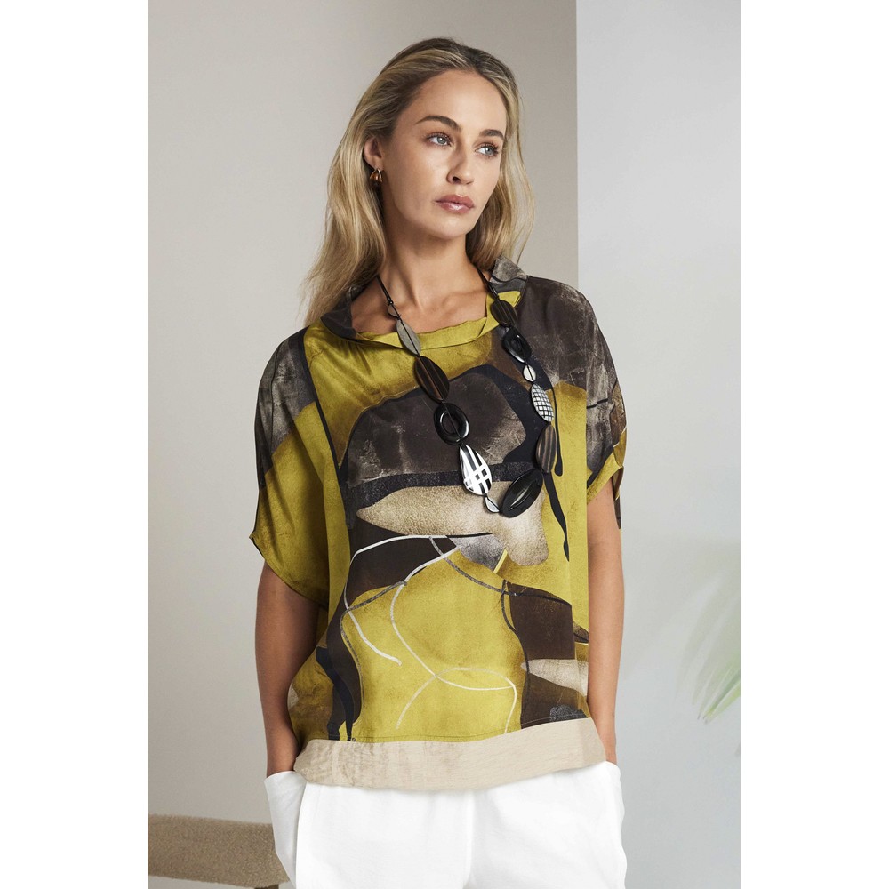 Naya Naya High Neck Print Top Oasis