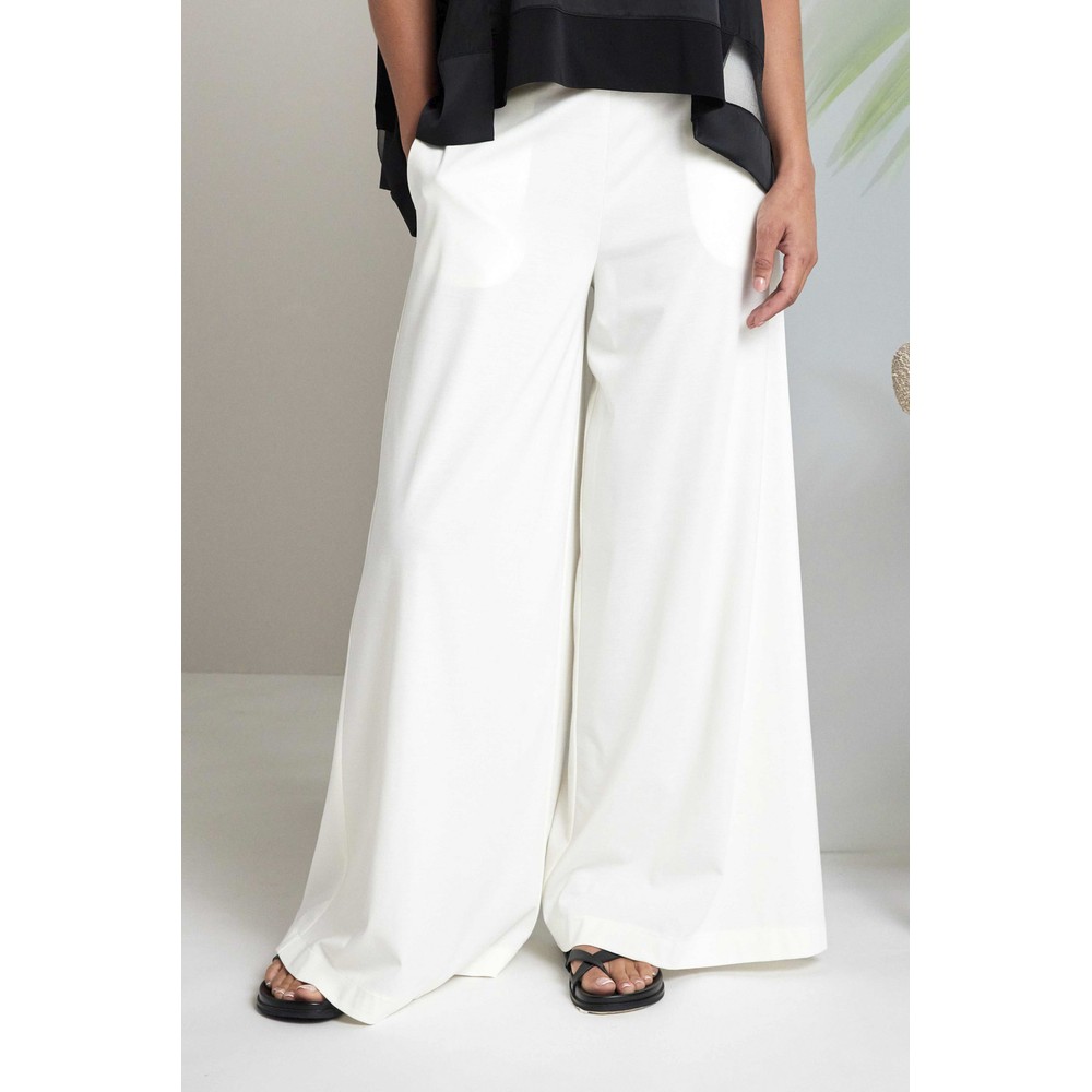 Naya Naya Wide Leg Jersey Trouser Cream