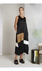 Naya Black / Off White Naya Colour Bands Crushed Dress  
