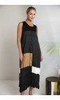 Naya Black / Off White Naya Colour Bands Crushed Dress  