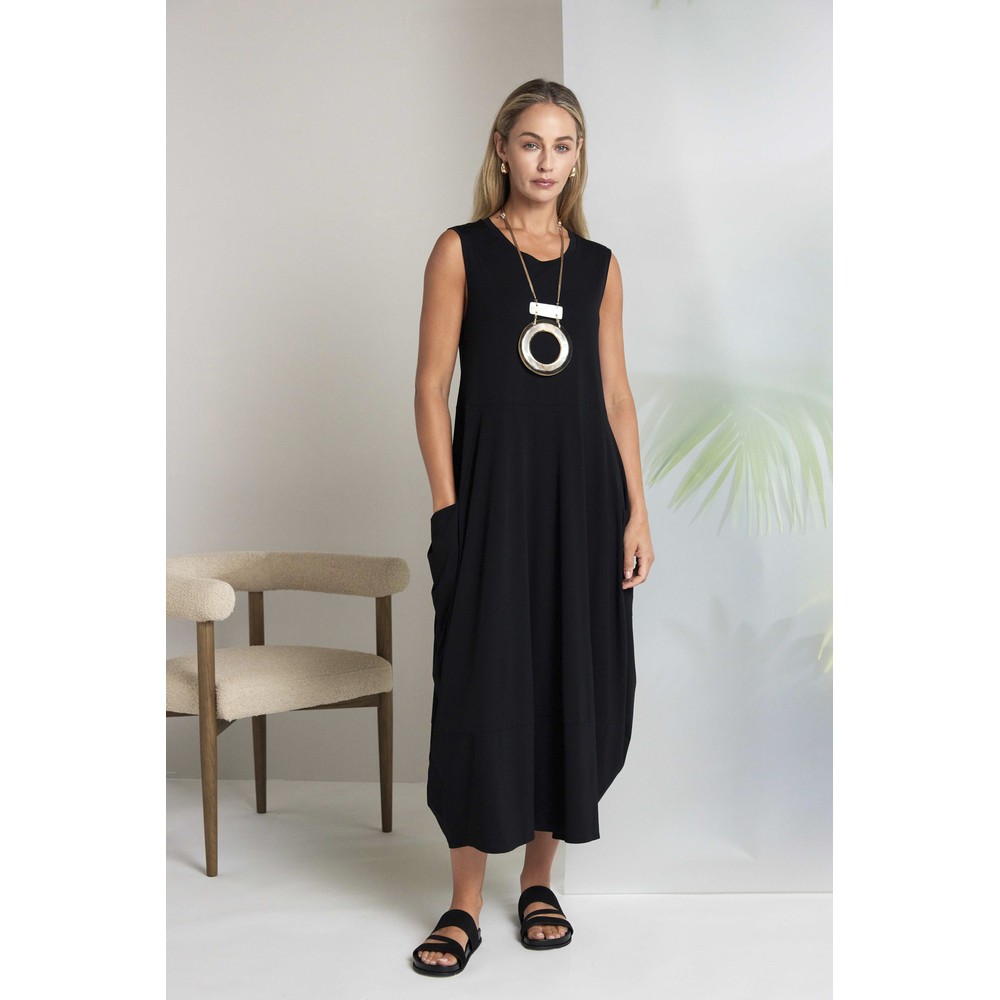Naya Naya Sleeveless Side Pocket Dress Black 