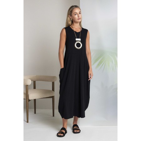 Naya Naya Sleeveless Side Pocket Dress - Black