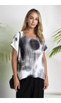Naya White / Black Naya Blurred Faded Spot Top  