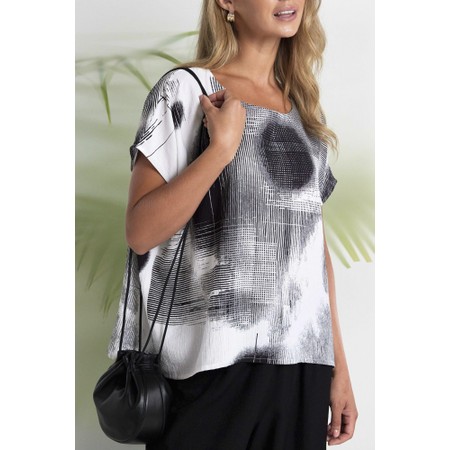 Naya Naya Blurred Faded Spot Top - Black