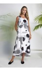 Naya White / Black Naya Blurred Faded Spot Dress  