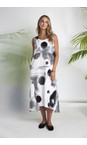 Naya White / Black Naya Blurred Faded Spot Dress  