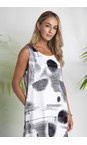 Naya White / Black Naya Blurred Faded Spot Dress  