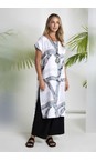 Naya White / Granite Naya Marbled Ribbon Print Tunic Dress  