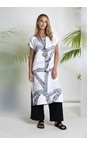 Naya White / Granite Naya Marbled Ribbon Print Tunic Dress  