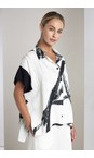 Naya Cream / Black Naya Brush Stroke Print Blouse  