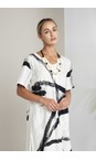 Naya Cream / Black Naya Brush Stroke Print Dress  