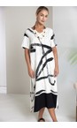 Naya Cream / Black Naya Brush Stroke Print Dress  