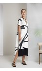 Naya Cream / Black Naya Brush Stroke Print Dress  