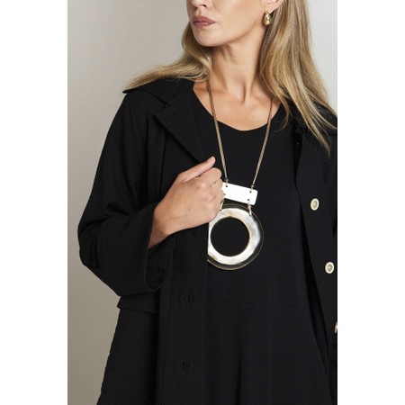 Naya Naya Brushed Gold Circle Necklace - Beige