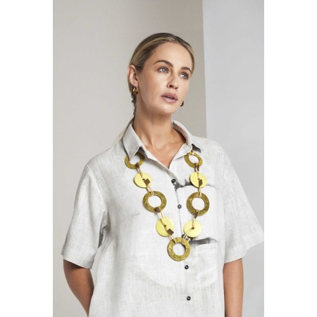 Naya Naya Colour Loop Small Disc Necklace - Green