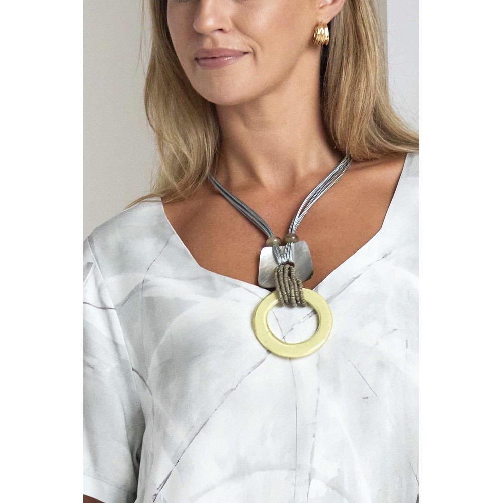Naya Naya Colour Loop Square Necklace Lemon