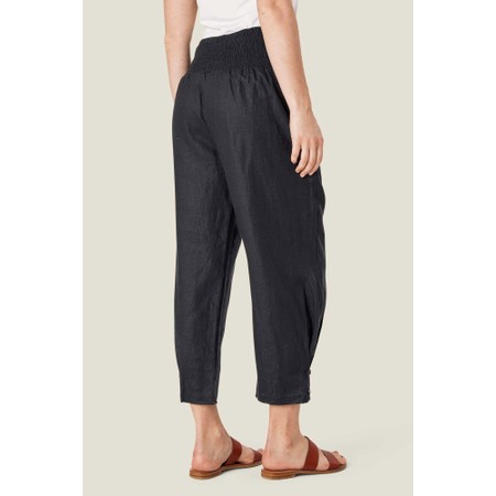 Masai Clothing MaPenna Black Linen Tapered Trouser - Black