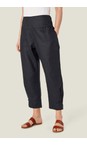 Masai Clothing Black  MaPenna Black Linen Tapered Trouser  
