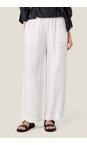 Masai Clothing White  MaParini White Linen Wide Leg Trouser  