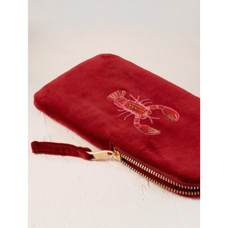 Elizabeth Scarlett Lobster Velvet Glasses Case - Red