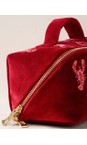 Elizabeth Scarlett Lobster Rouge Lobster Velvet Open Flat Makeup Bag  