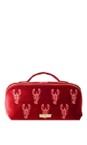 Elizabeth Scarlett Lobster Rouge Lobster Velvet Open Flat Makeup Bag  