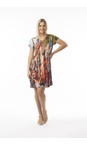 Orientique Tower Peach Easy Fit Print Cotton Dress  