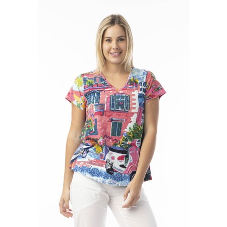 Orientique Scooter Print Contemporary T-Shirt - Multicoloured