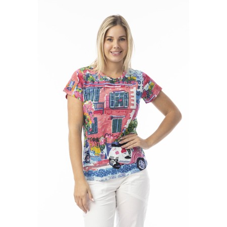 Orientique Scooter Print Basic Crew T-Shirt - Multicoloured