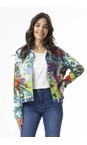 Orientique Leaves Blue Print Ponte Jacket  