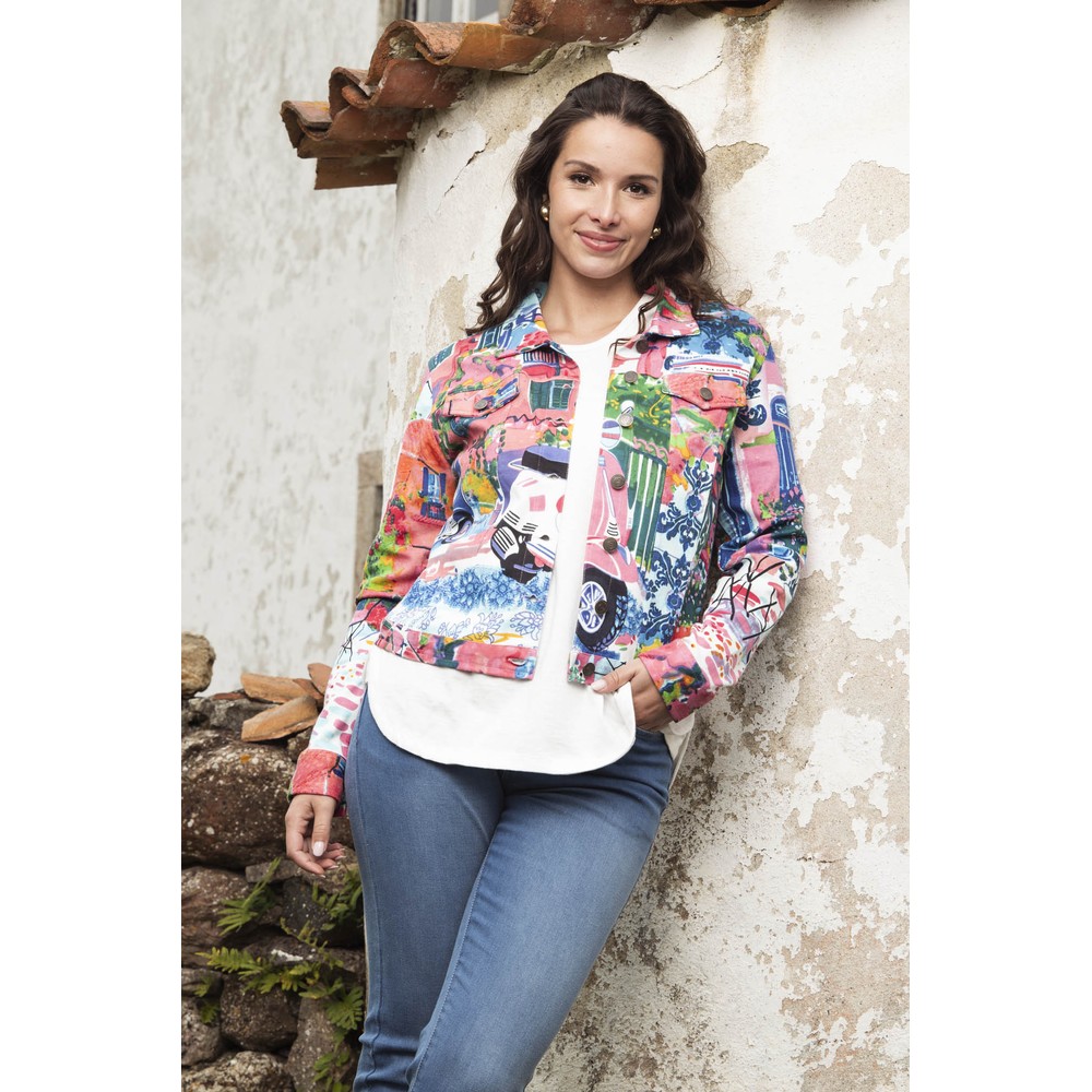 Orientique Scooter Print Ponte Jacket Scooter