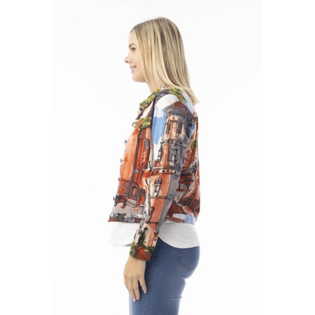Orientique Tower Peach Print Ponte Jacket - Multicoloured