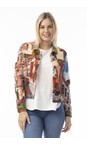 Orientique Tower Peach Tower Peach Print Ponte Jacket  